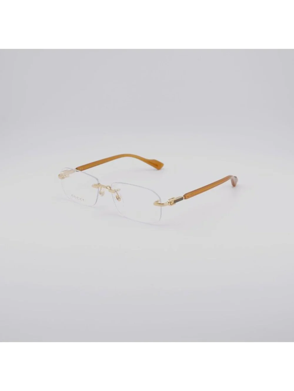 Gucci GG1221O 006 Rimless Eyeglasses Gold 56mm Rectangle Frame